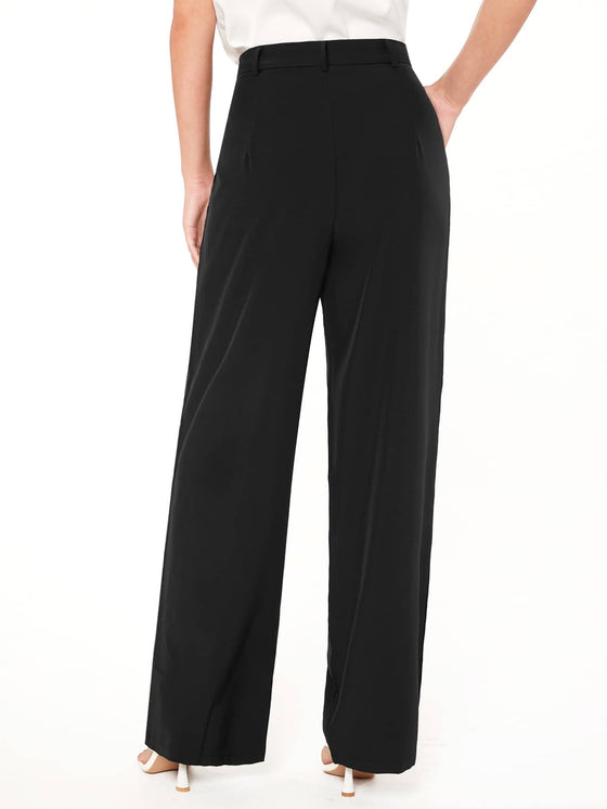 Solid Zip Up Wide Leg Pants