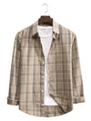 Men Plaid Curved Hem Shirt Without Tee