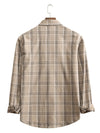 Men Plaid Curved Hem Shirt Without Tee