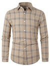 Men Plaid Curved Hem Shirt Without Tee