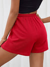 EZwear Drawstring Waist Patched Detail Shorts