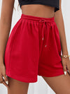 Drawstring Waist Patched Detail Shorts