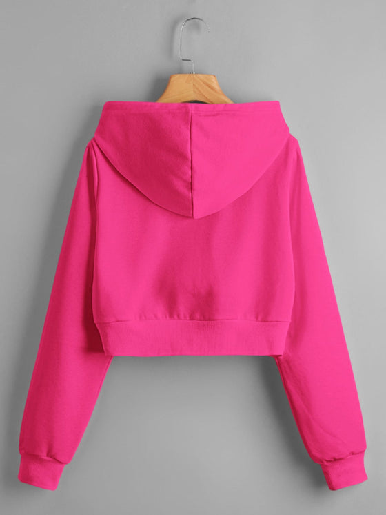 Zip Up Hooded Crop Sweatshirt