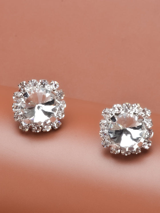 Rhinestone Decor Stud Earrings