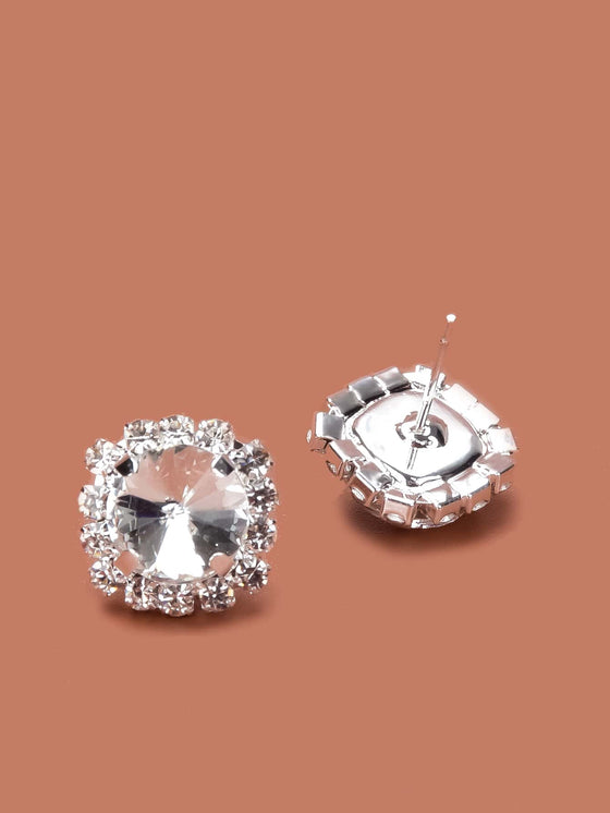 Rhinestone Decor Stud Earrings