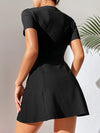 PETITE Rib knit Fake Buttons Dress