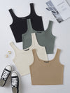 4pack Solid Crop Tank Top