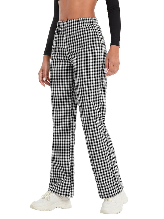 Gingham Straight Leg Pants