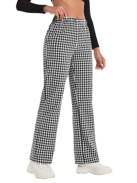 Gingham Straight Leg Pants