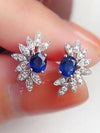 Cubic Zirconia Decor Stud Earrings