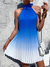 Privé Ombre Pleated Detail Halter Neck Dress