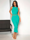 BAE Solid Ruched Tank Top & Pencil Skirt