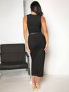 BAE Solid Ruched Tank Top & Pencil Skirt