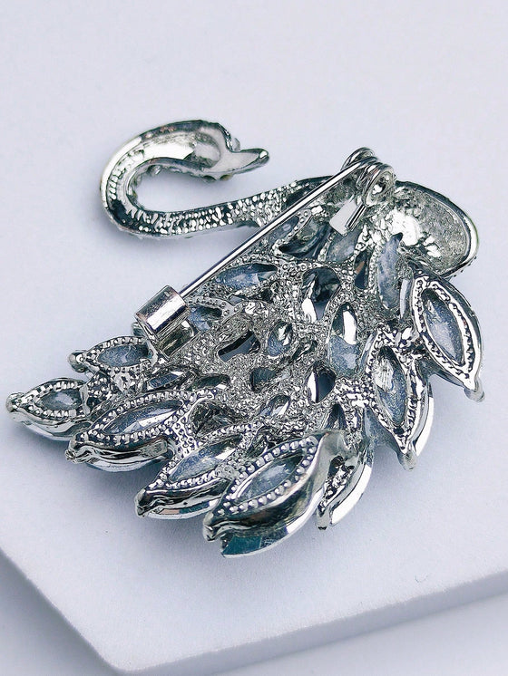 Rhinestone Swan Decor Hair Clip