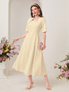 Modely Solid 2 In 1 A Line Dress