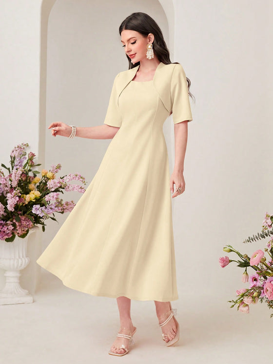 Modely Solid 2 In 1 A Line Dress