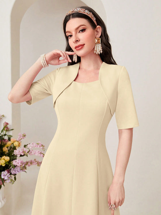 Modely Solid 2 In 1 A Line Dress