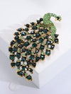 Rhinestone Peacock Design Brooch