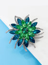 1pc Glamorous Zinc Alloy Rhinestone Flower Design Brooch For Women For Daily Decoration