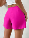 Privé High Waist Button Detail Ruched Front Shorts