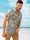 Men Tropical Print Hawaiian Shirt