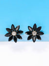 2pcs Rhinestone Flower Stud Earrings