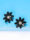 2pcs Rhinestone Flower Stud Earrings