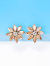 2pcs Rhinestone Flower Stud Earrings