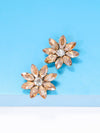 2pcs Rhinestone Flower Stud Earrings