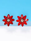 2pcs Rhinestone Flower Stud Earrings