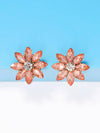 2pcs Rhinestone Flower Stud Earrings