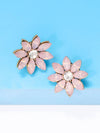 2pcs Rhinestone Flower Stud Earrings