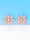 2pcs Rhinestone Flower Stud Earrings