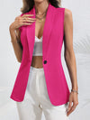 LUNE Solid Single Button Vest Blazer