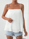 Privé Solid Pleated Cami Top