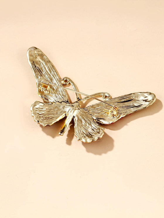 Rhinestone Butterfly Design Brooch