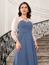 Modely Pearls Beaded Contrast Mesh Raglan Sleeve Dress