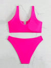 Solid V Wired Bikini Swimsuit