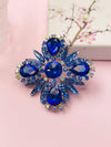 1pc Luxury Zinc Alloy Rhinestone Flower Design Brooch For Women For Party