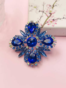  1pc Luxury Zinc Alloy Rhinestone Flower Design Brooch For Women For Party