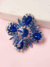 1pc Luxury Zinc Alloy Rhinestone Flower Design Brooch For Women For Party