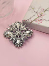 1pc Luxury Zinc Alloy Rhinestone Flower Design Brooch For Women For Party