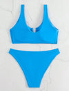 Solid V Wired Bikini Swimsuit