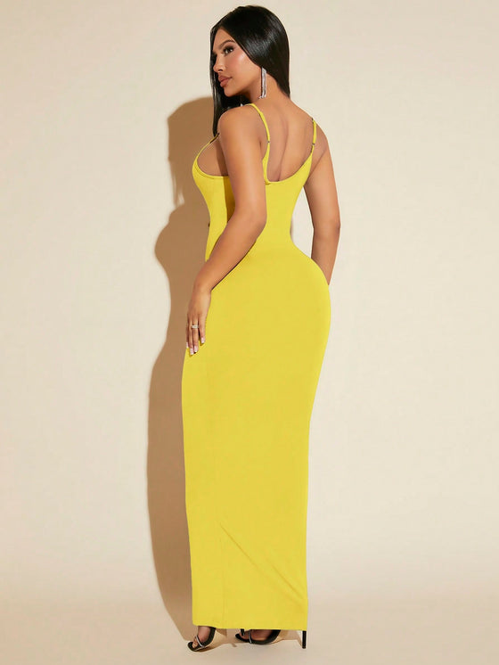 SXY Solid Bodycon Cami Dress