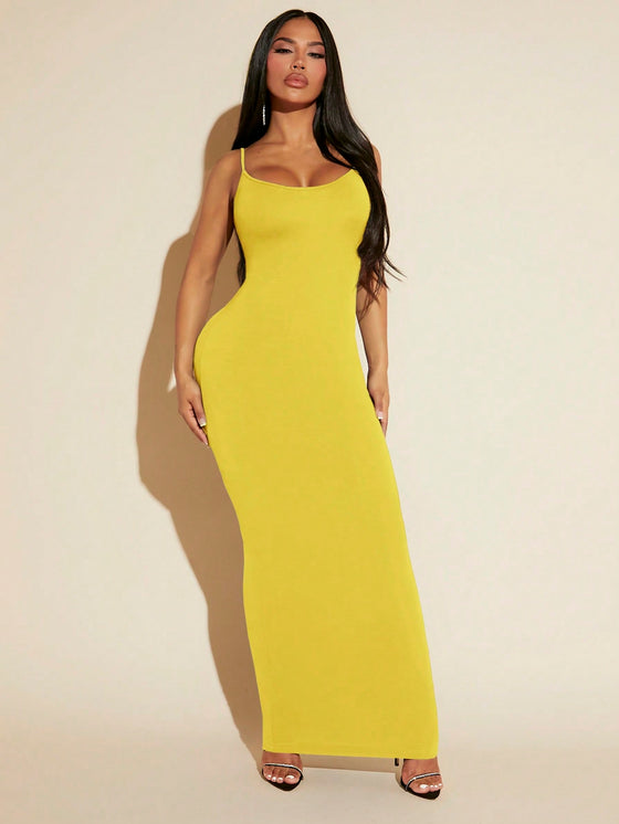 SXY Solid Bodycon Cami Dress