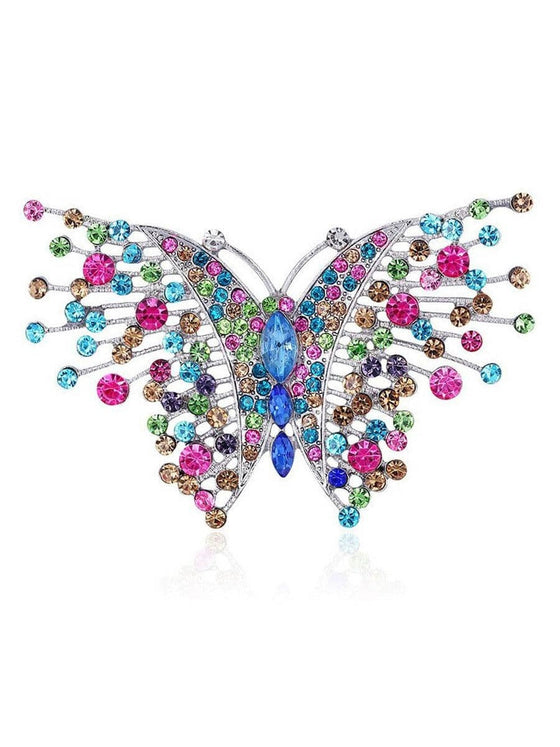 Rhinestone Butterfly Design Brooch