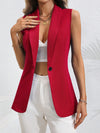 Privé Solid Single Button Vest Blazer