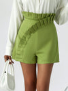 Privé Solid Ruffle Trim Shorts