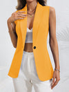 LUNE Solid Single Button Vest Blazer