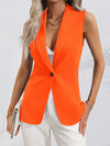 Privé Solid Single Button Vest Blazer